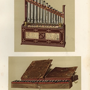 Portable organ and extremely rare Bible regal (harmonium)
