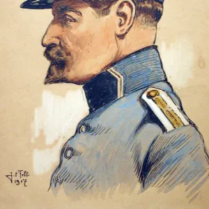 Portrait of a French Officer wearing peaked cap