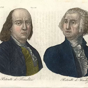 Portraits of Benjamin Franklin and George Washington