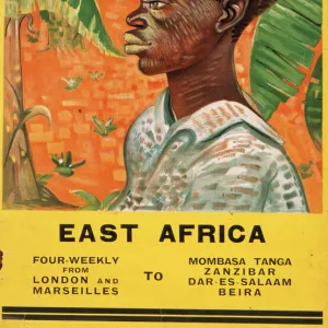 Poster advertising the British India Line to East Africa