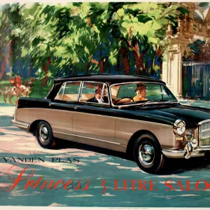 Poster advertising Vanden Plas Princess saloon car