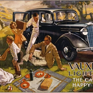 Poster advertising the Vauxhall Light Six car