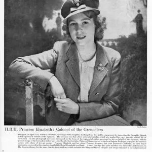 Princess Elizabeth as Colonel of the Grenadier Guards, 1942