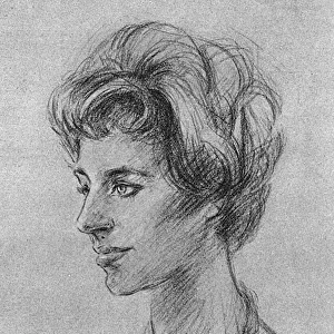Princess Margaret, as sketched by Stephen Ward, 1961