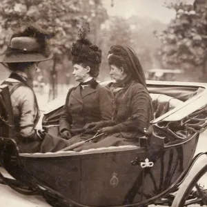 Queen Alexandra and Empress Marie leaving Victoria Station