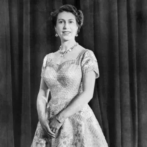 Queen Elizabeth II in her Coronation gown