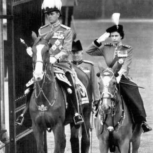 Queen Elizabeth II salutes