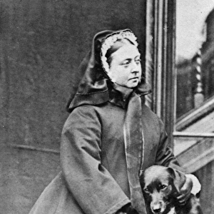Queen Victoria with her dog, Sharp