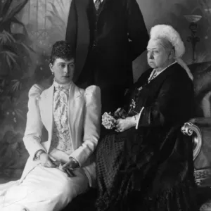 Queen Victoria with King George and Queen Mary, 1893