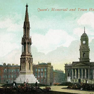 The Queen Victoria Monument and Birkenhead Town Hall