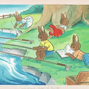 Rabbits fishing