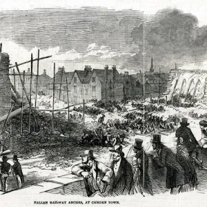 Railway construction accident, Camden Town, London 1849