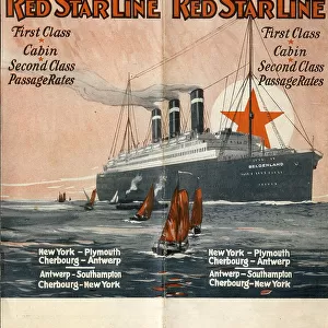 Red Star Line brochure, passage rates