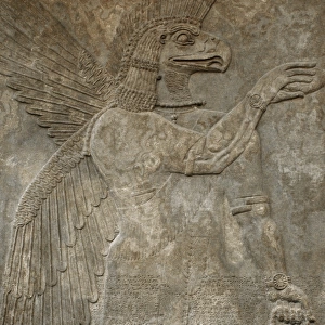Relief depicting a eagle-headed protective spirit. Nimrud
