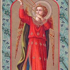 Renaissance style musical angel with trumpet
