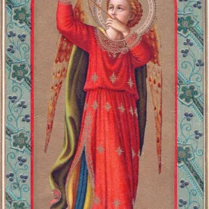 Renaissance style musical angel with trumpet