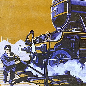 Revolving a steam engine