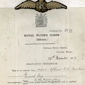 RFC (Officers) Graduation Certificate, WW1