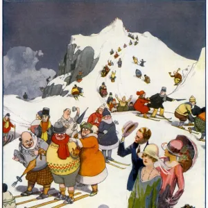 Riviera holiday makers on the piste