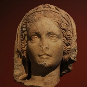 Robed head of a priestess of the goddess Athena. Pergamon