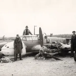 Messerschmitt Bf110 Print - U8+HL Crash at Cobham Farm