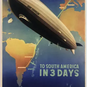 Zeppelin to South America Print, circa 1934 Zeppelin to South America Print, circa 1934
