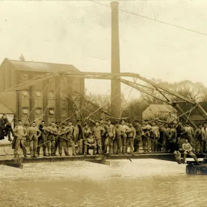 Royal Engineers Building a Bridge, Thought to be at Colchest