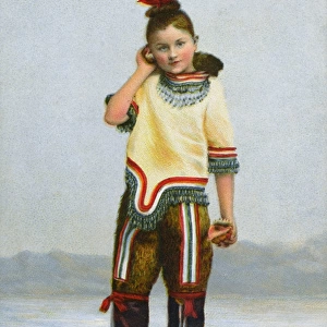 A Saami girl in traditional costume - Norway