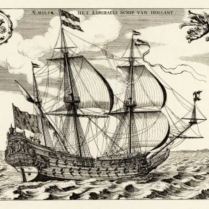 Sailing Ship Aemilia Print - Dutch Admirals Flagship Sailing Ship Aemilia Print - Dutch Admirals Flagship