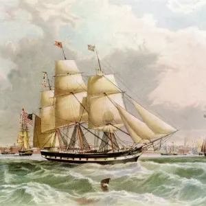 YORKSHIRE PACKET SHIP Print - American Packet Ship Arriving at Liverpool YORKSHIRE PACKET SHIP Print - American Packet Ship Arriving at Liverpool