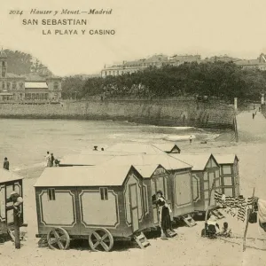 San Sebastian, Spain - The Beach and the Casino - Beach Huts