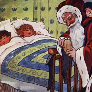 Santa filling the stockings by Hilda Dix Sandford