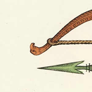 Saxon bow and arrow, 10th century