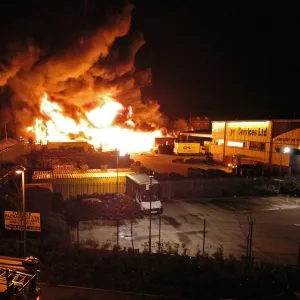 Scene of fire at commercial premises, Barking