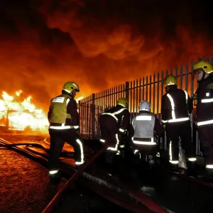 Scene of fire at commercial premises, Barking