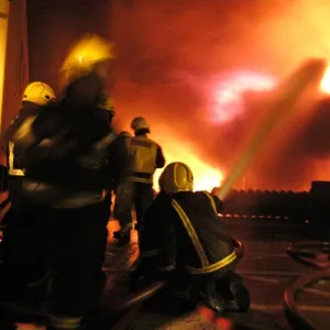 Scene of fire at commercial premises, Barking