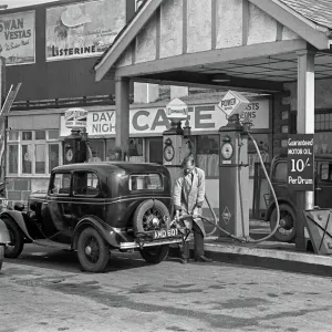 Scene at a petrol station