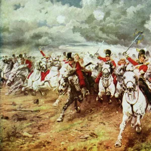 Scots Greys charge at the Battle of Waterloo