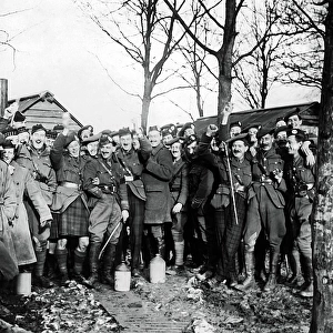 Scottish officers celebrate New Years Day, WW1