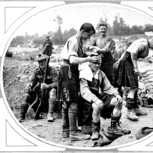 A Scottish trench-barbers hair-dressing establishment