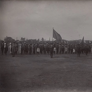 Scouts on parade, Christiansborg, Ghana, West Africa