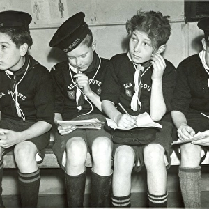 Four Sea Scouts at Colchester, Essex