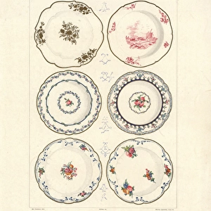 Sevres plates with simple decoration
