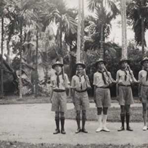 Seychelles Scouts at Rifle Drill