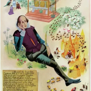 William Shakespeare Inspired by Bees Print William Shakespeare Inspired by Bees Print
