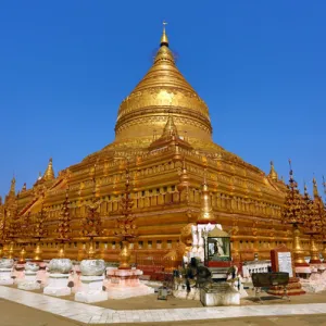 Shwezigon Paya Pagoda in Nuang U, Bagan, Myanmar