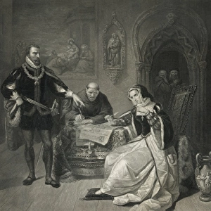 The signing of the death warrant of Lady Jane Grey