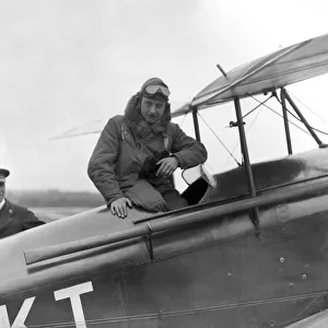 Sir Alan Cobham with his de Havilland DH.60 Moth biplane