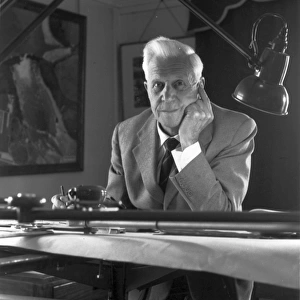 Sir Barnes Wallis HonFRAeS at his drawing board