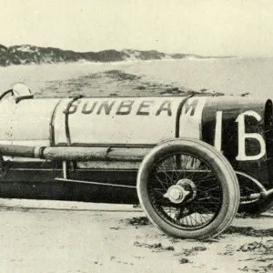 Sir Malcolm Campbell in Sunbeam on Saltburn Sands